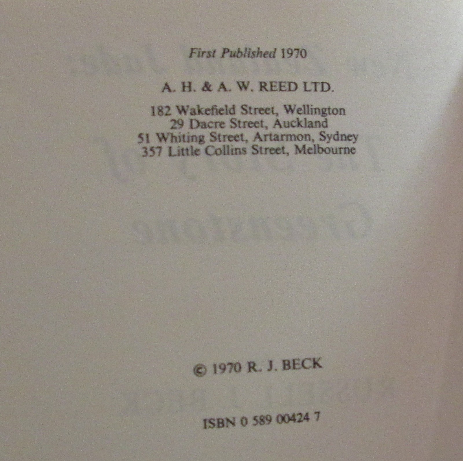 New Zealand Jade: The Story of Greenstone [Apr 01, 1971] Beck, Russell J.