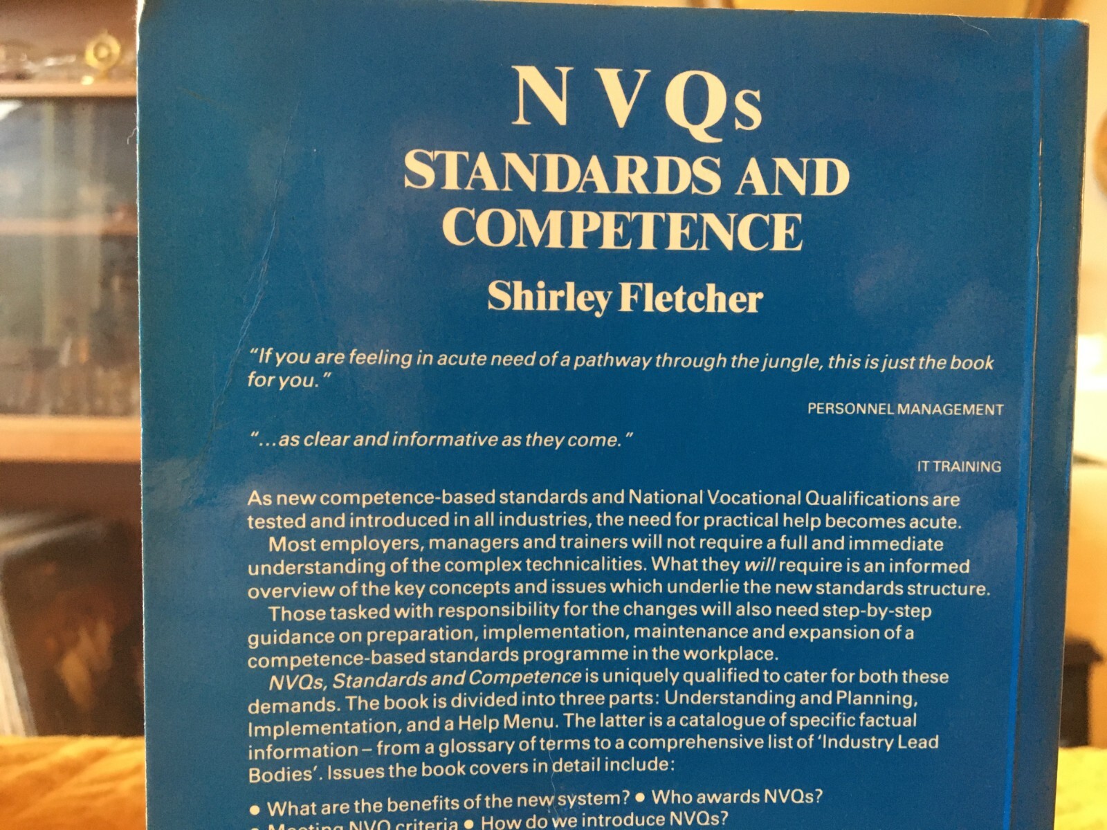 NVQ’s STANDARDS AND COMPETENCE SHIRLEY FLETCHER – KOGAN PAGE 1991