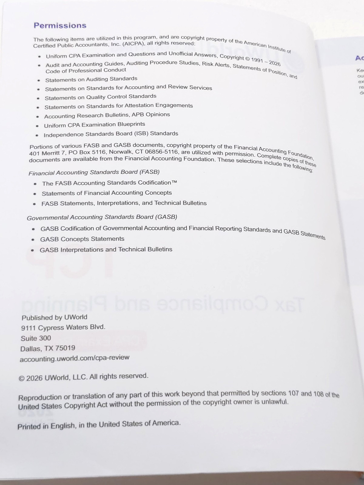 UWorld: Accounting TCP Tax Compliance & Planning CPA Exam Review 2026 Edition