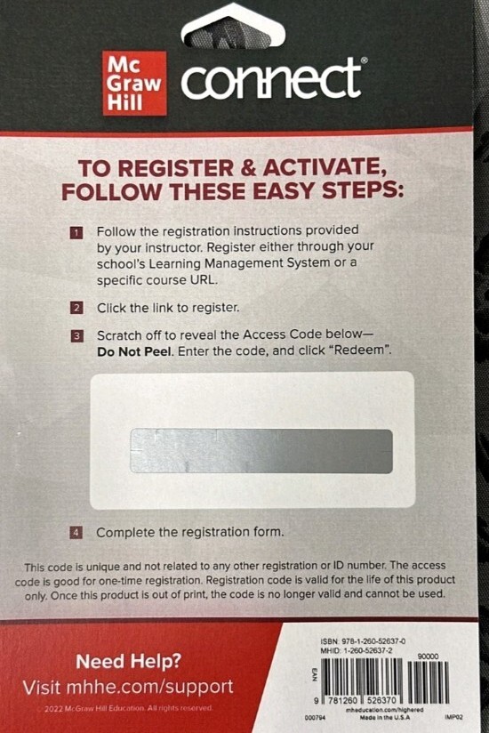 Connect Access Code ONLY for The Writer’s Mindset Hoeffner 1st Edition Free S/H!