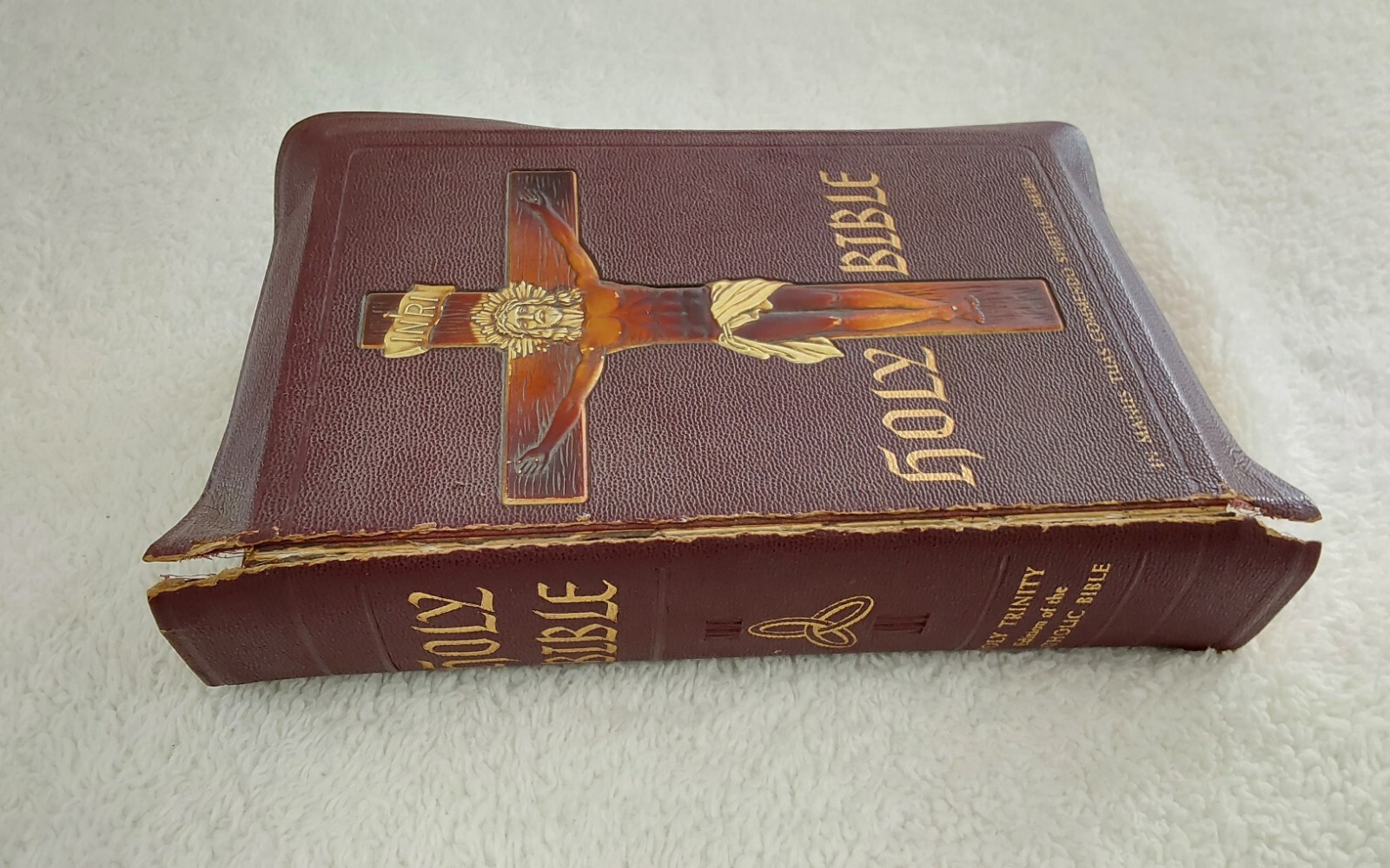 Vtge. 1955 Holy Bible Holy Trinity Edition Of Catholic Bible Archbishop Book