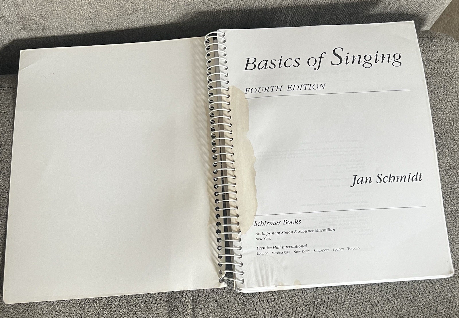 Basics of Singing – Spiral-bound By Schmidt, Jan – 4th Edition FREE SHIPPING