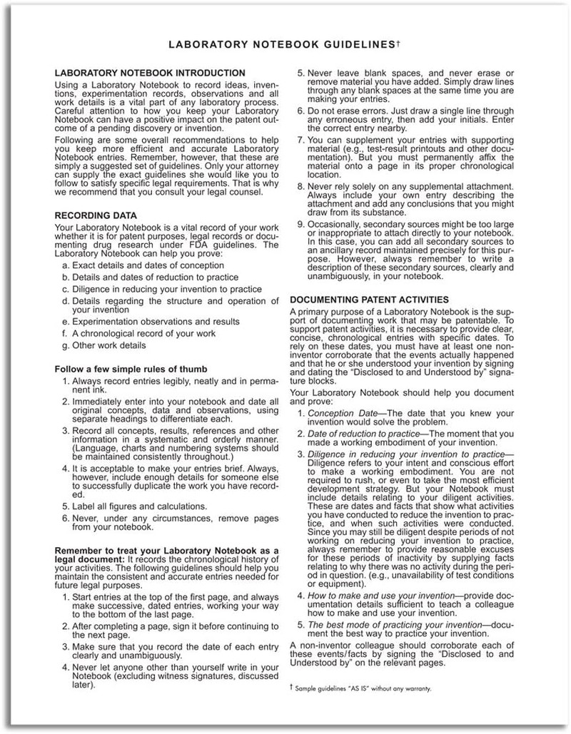 Student Lab Notebook Laboratory Notebooks – 50 Pages (8.5” X 11”) – Scientific