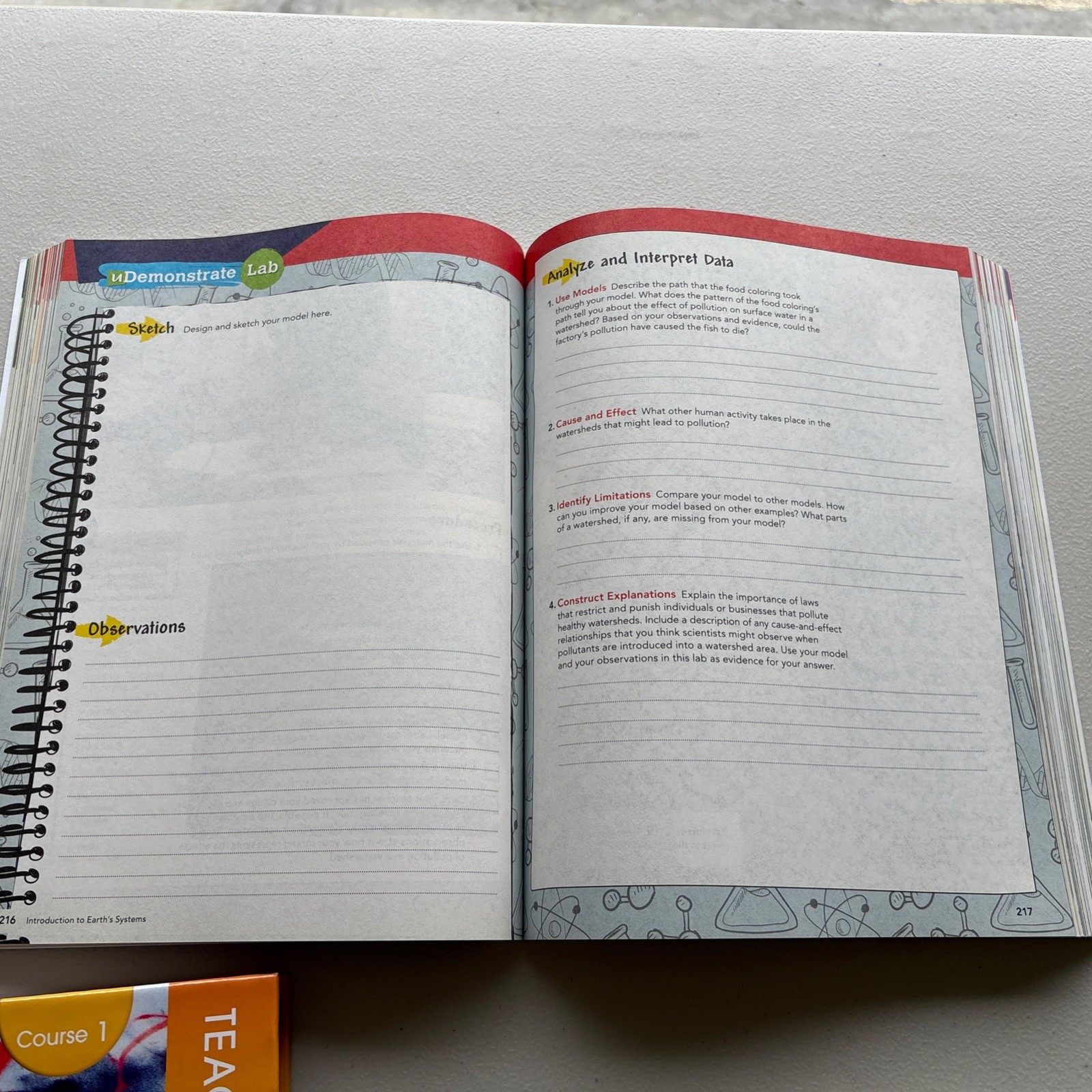 Elevate Science Grade 6 Course 1 Teacher Edition, Work Book and Notebook 2019