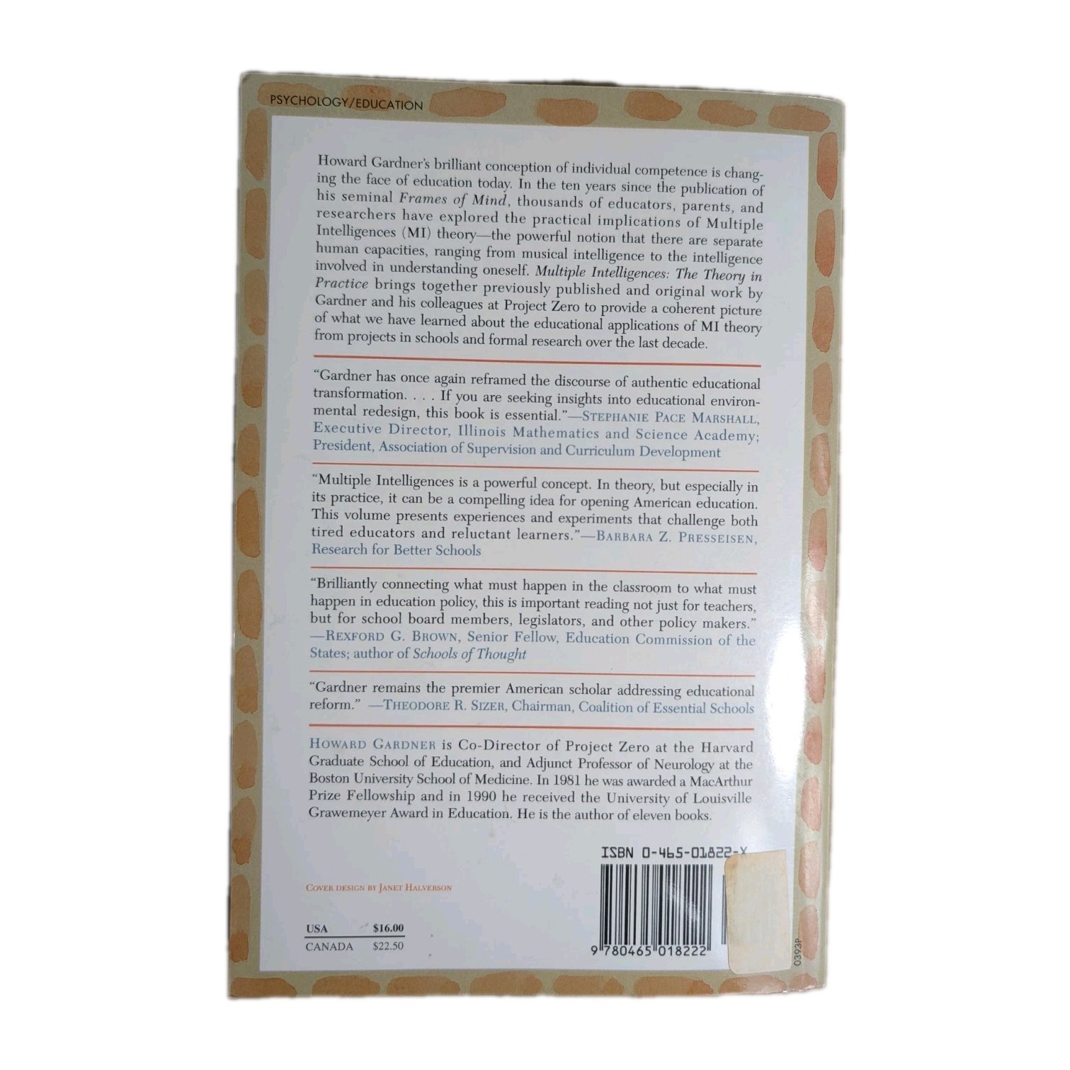 Howard Gardner Multiple Intelligences Theory in Practice Book Psychology…