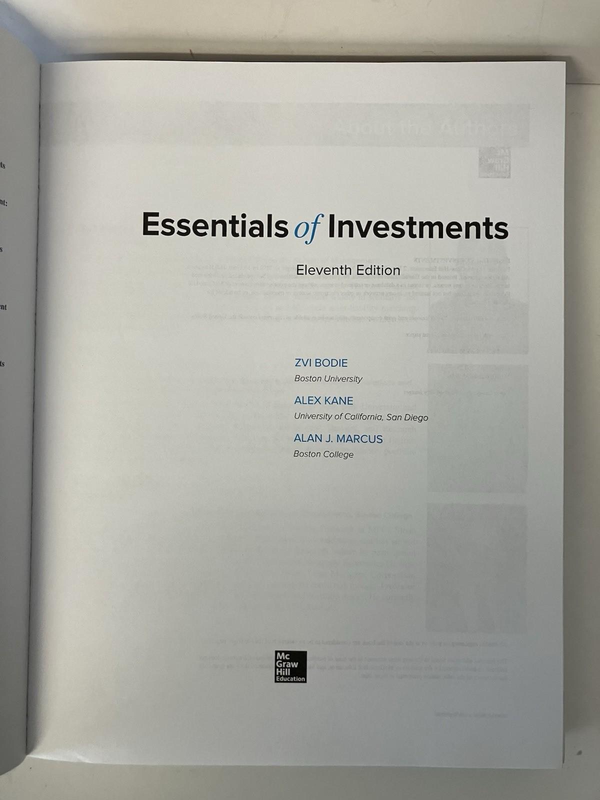 Essentials of Investments 11th Edition International Edition 2019 EXCELLENT