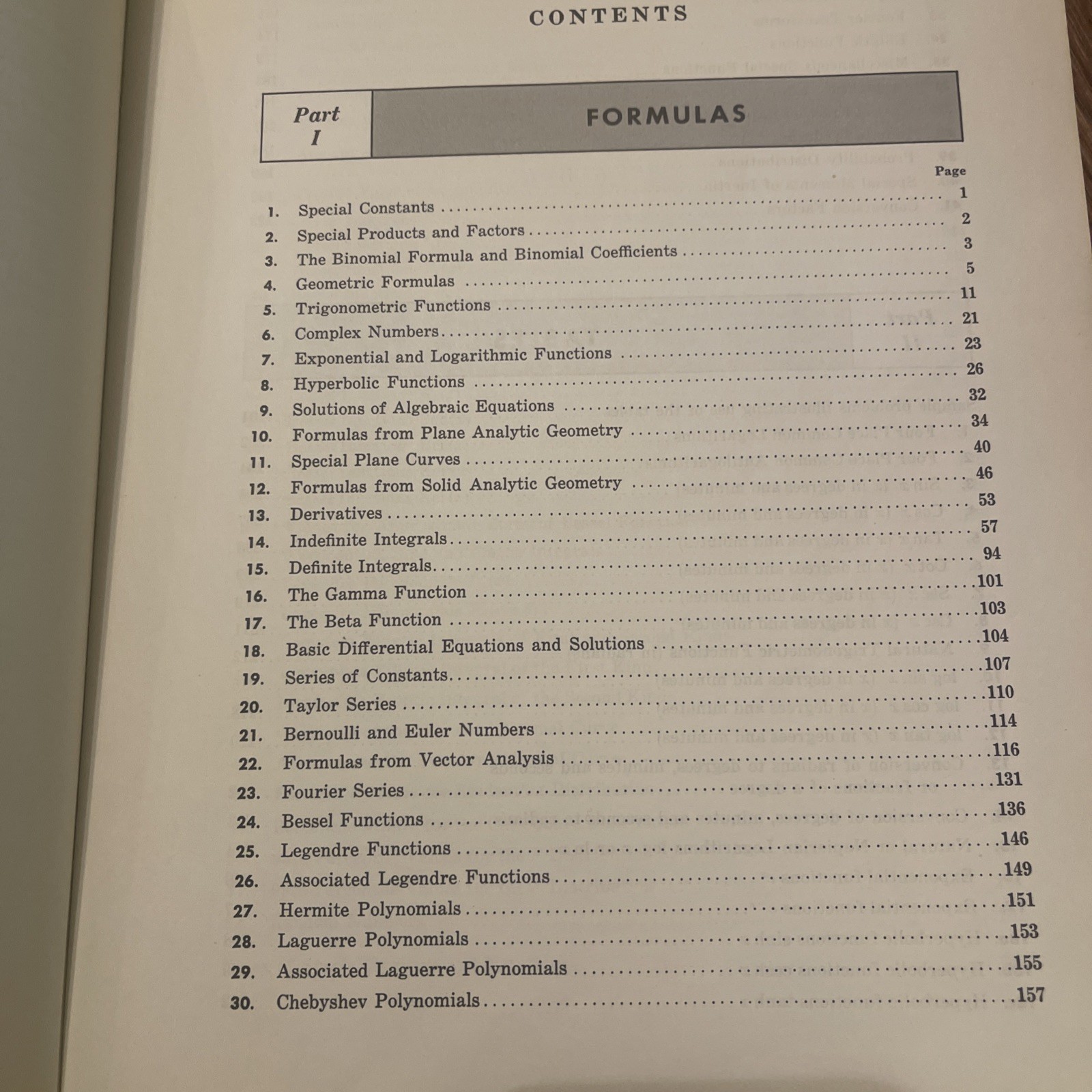 Vintage 1968 Mathematical Handbook 2400 Formulas and 60 Tables Murray R. Spiegel