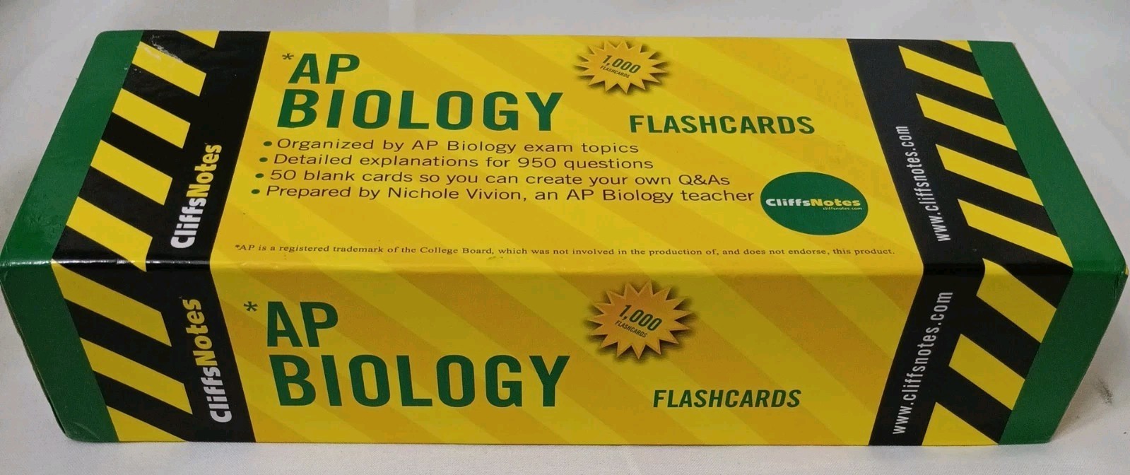 AP Biology Flashcards CliffsNotes by Nicole Vivion 950+50 blank cards. VGC!