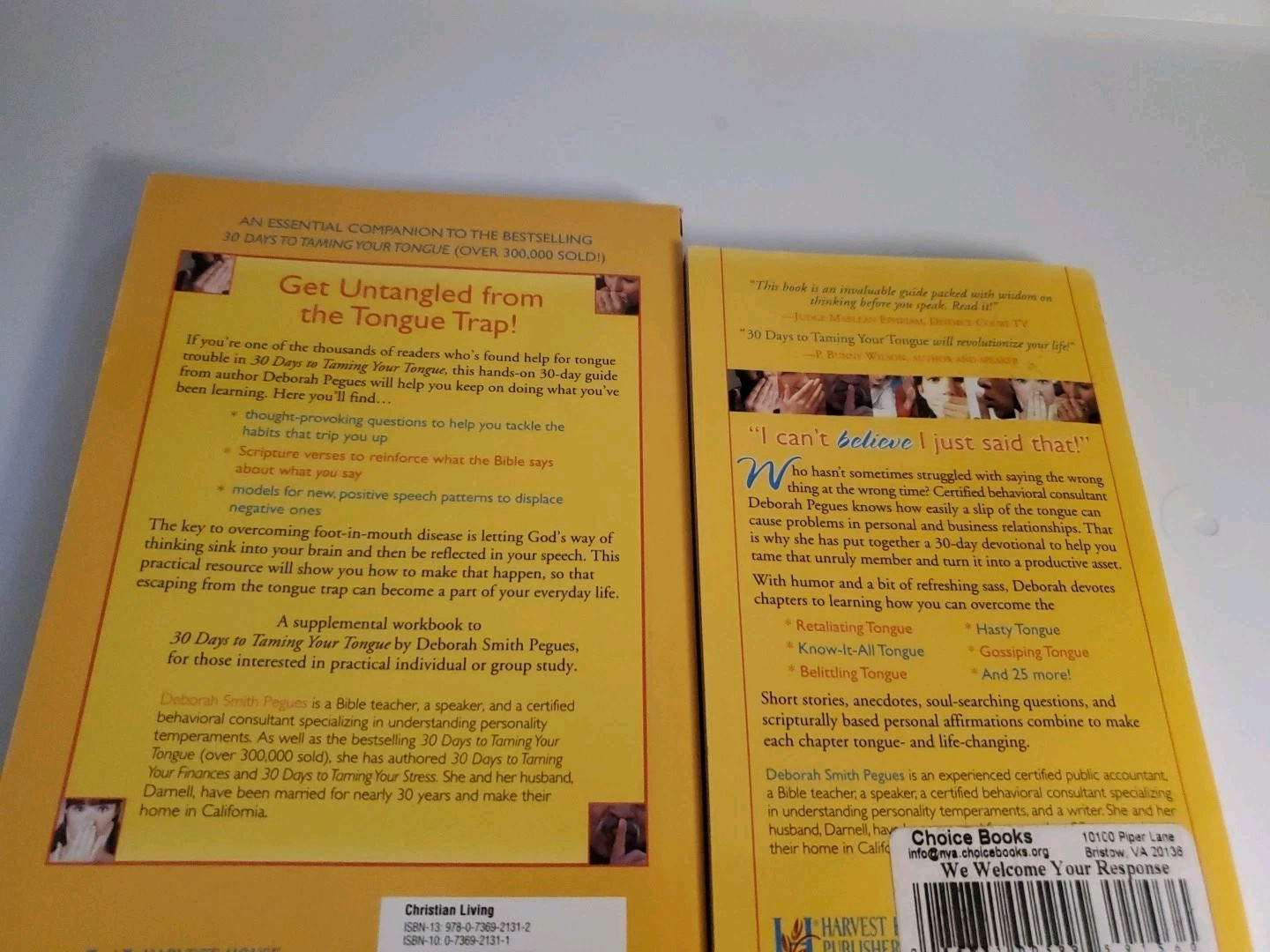 30 DAYS TO TAMING YOUR TONGUE BOOK/WORKBOOK By Deborah Smith Pegues