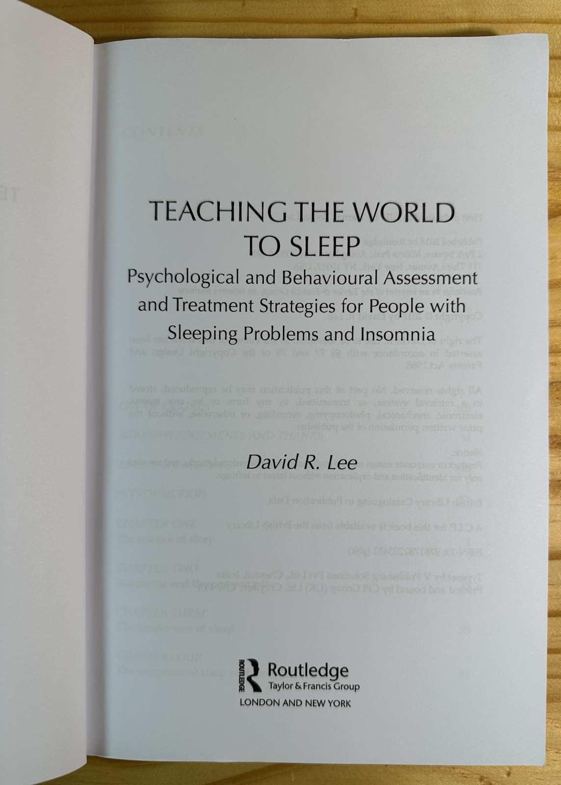 Teaching the World to Sleep: Psychologi… by R. Lee, David Paperback / softback