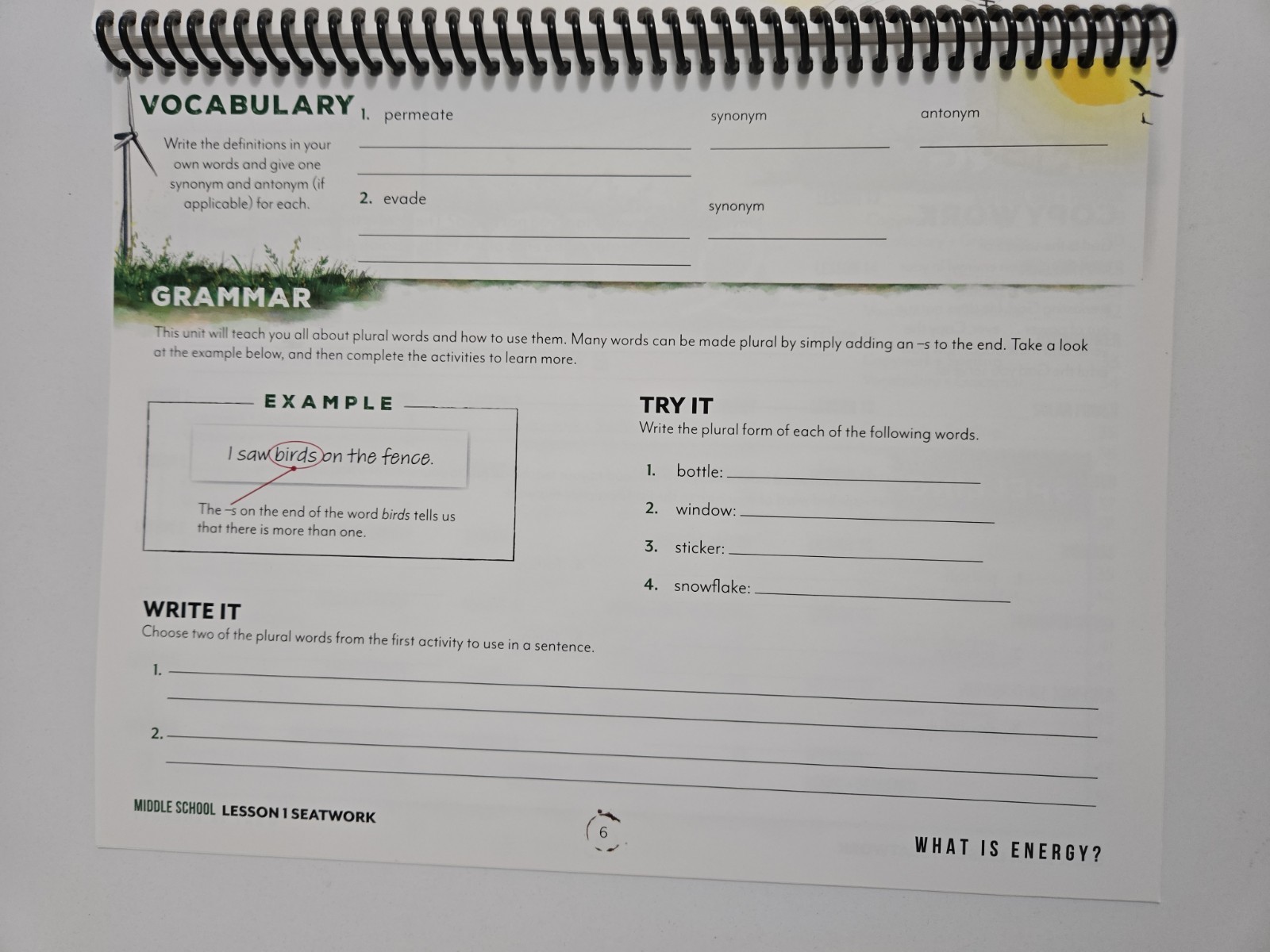 Gather Round Homeschool – Energy – Middle School SeatWork Journal Manuscript NEW