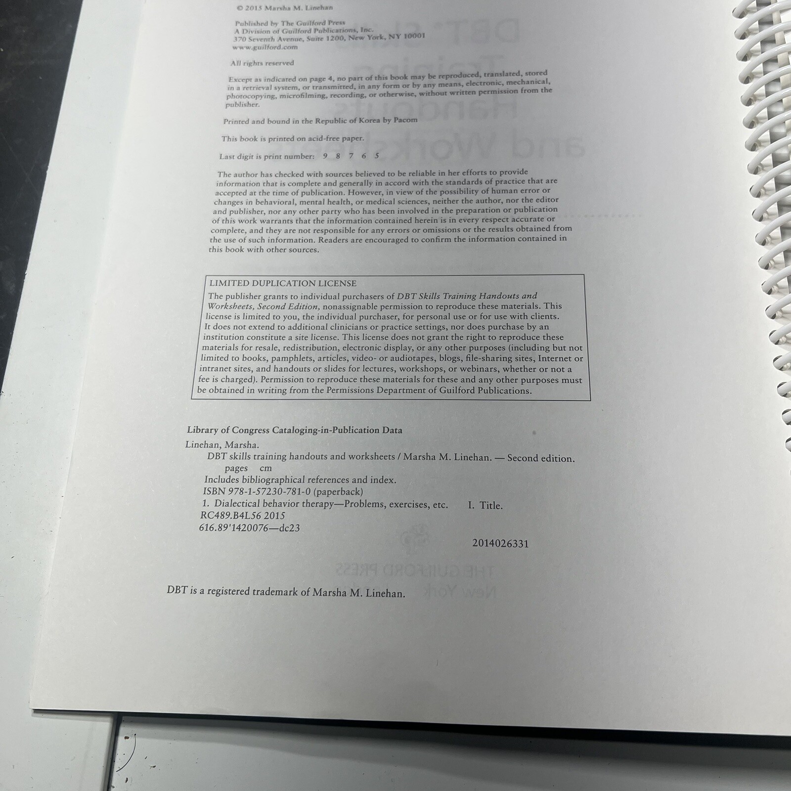 DBT Skills Training Handouts and – Paperback, by Linehan Marsha M. – Good