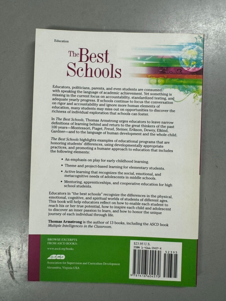 The Best Schools: How Human Developm- Thomas Armstrong, 9781416604570, paperback