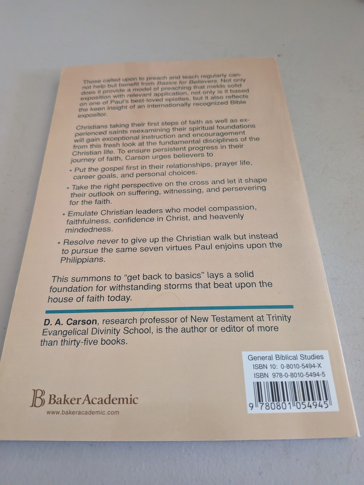 Basics for Believers: An Exposition of Philippians, DA Carson PB, Baker Academic