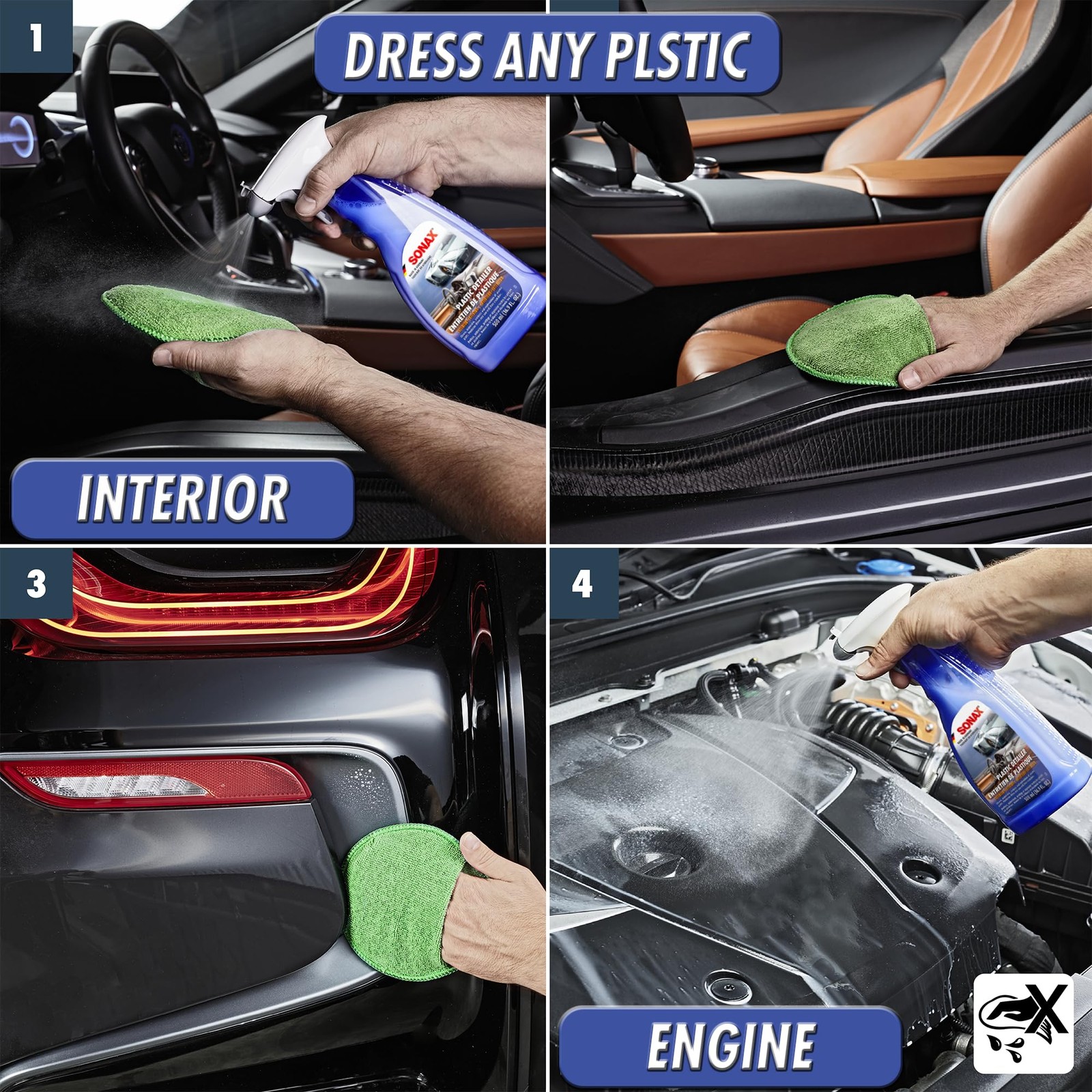 Plastic Detailer Interior Cleaner, Protectant & Engine Dressing 500ml