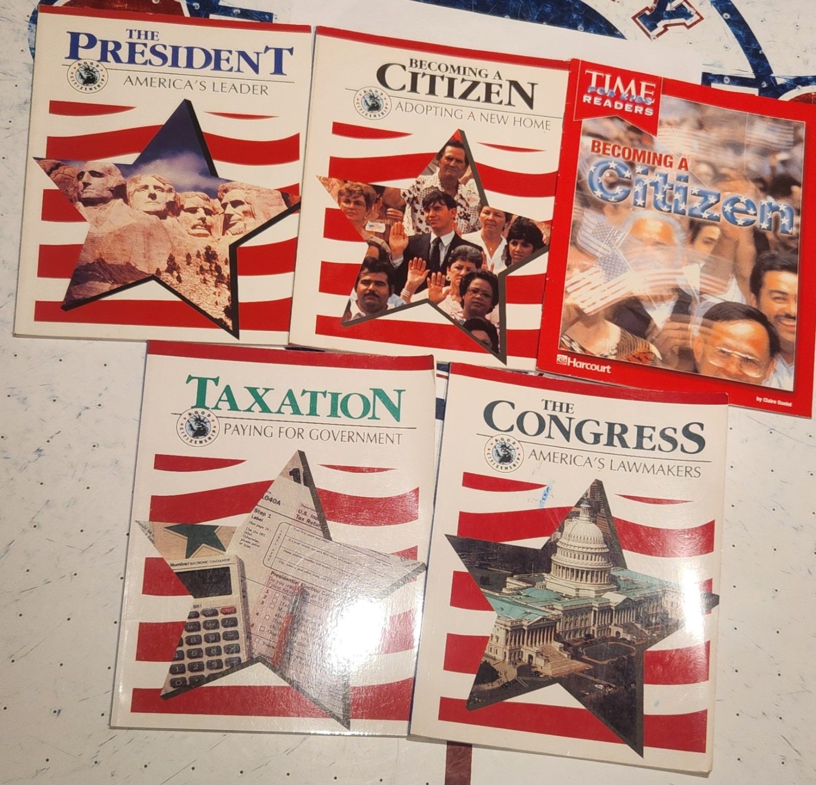 Lot of 5 Civics Government Books President Congress Taxation Becoming a Citizen