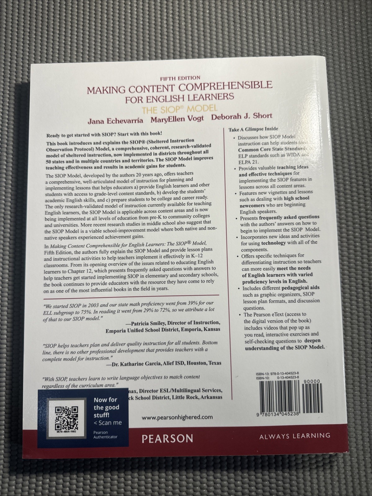 Making Content Comprehensible for English Learners: The SIOP Model
