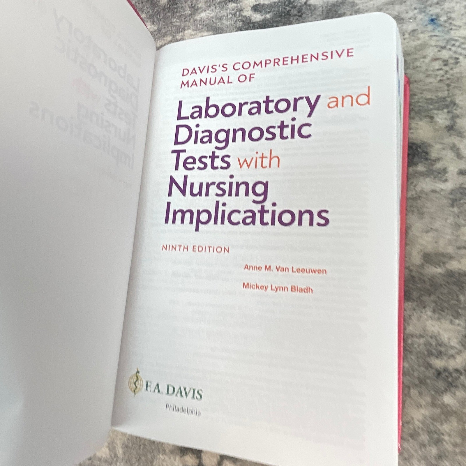 F.A. Davis Laboratory and Diagnostic Tests with Nursing Implications 9th Ed Book