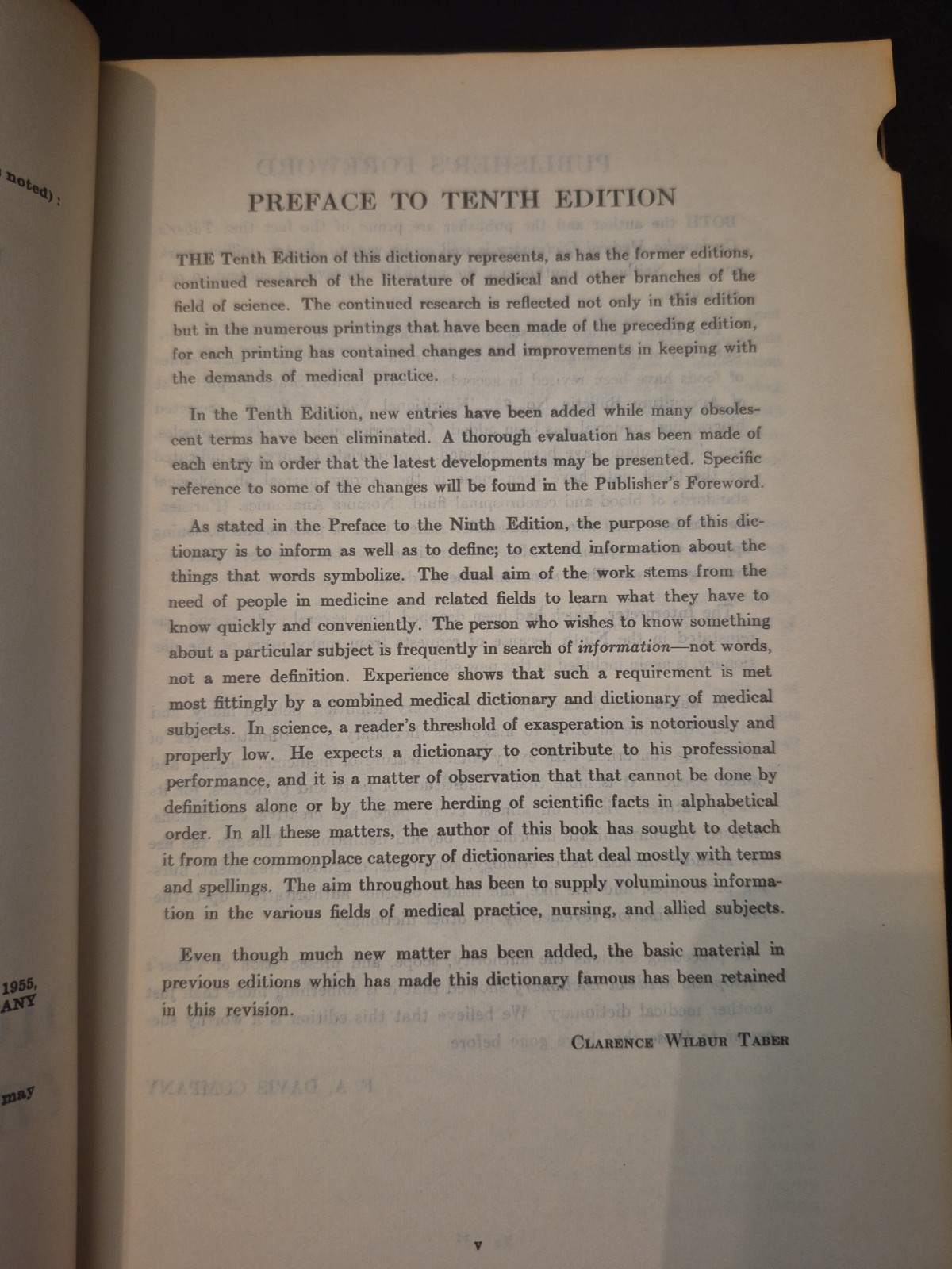 1968 Taber’s Cyclopedic Medical Dictionary – 10th Edition Hardcover –
