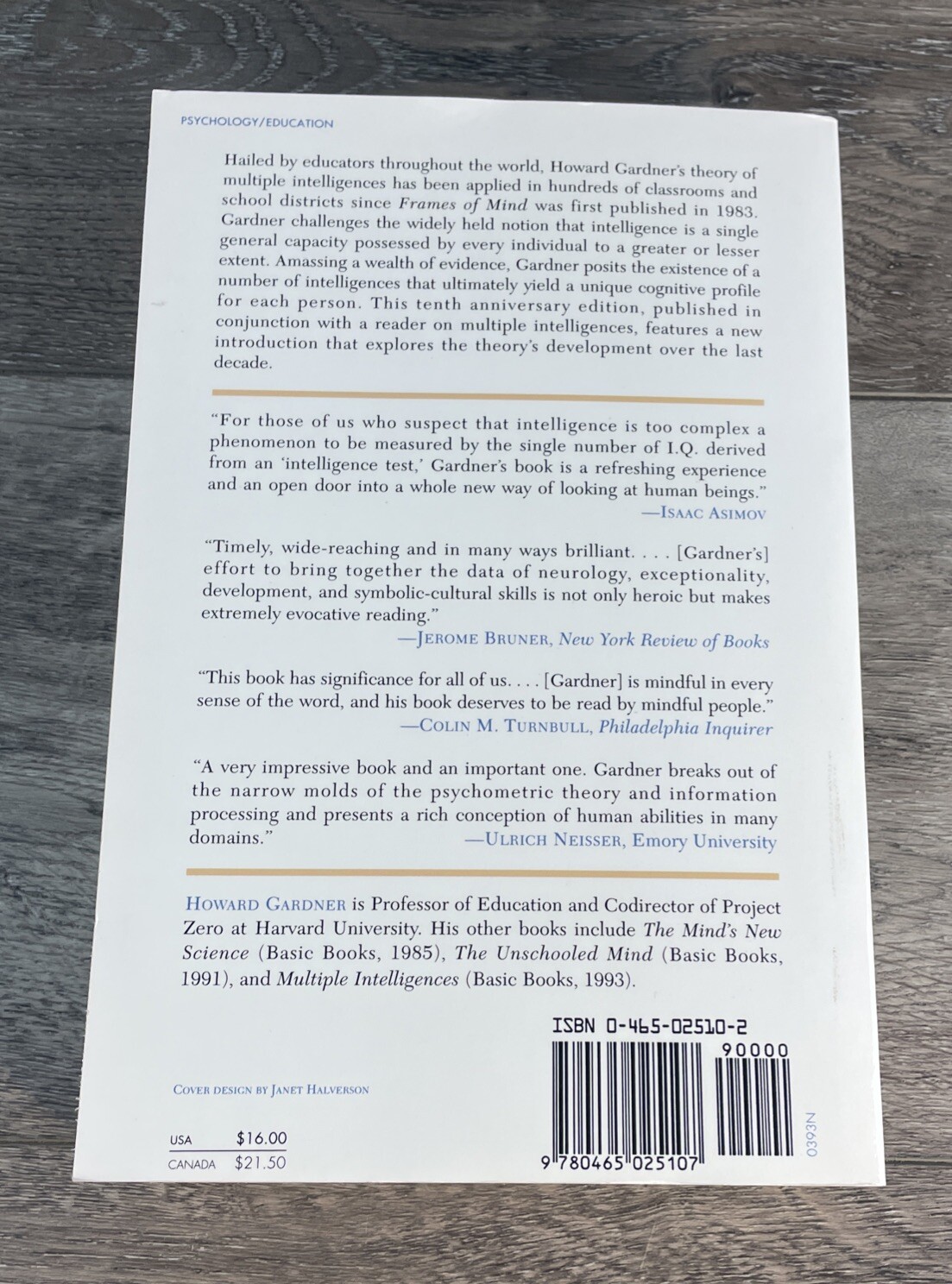 Frames Of Mind: The Theory Of Multiple Intelligences – Paperback – GOOD
