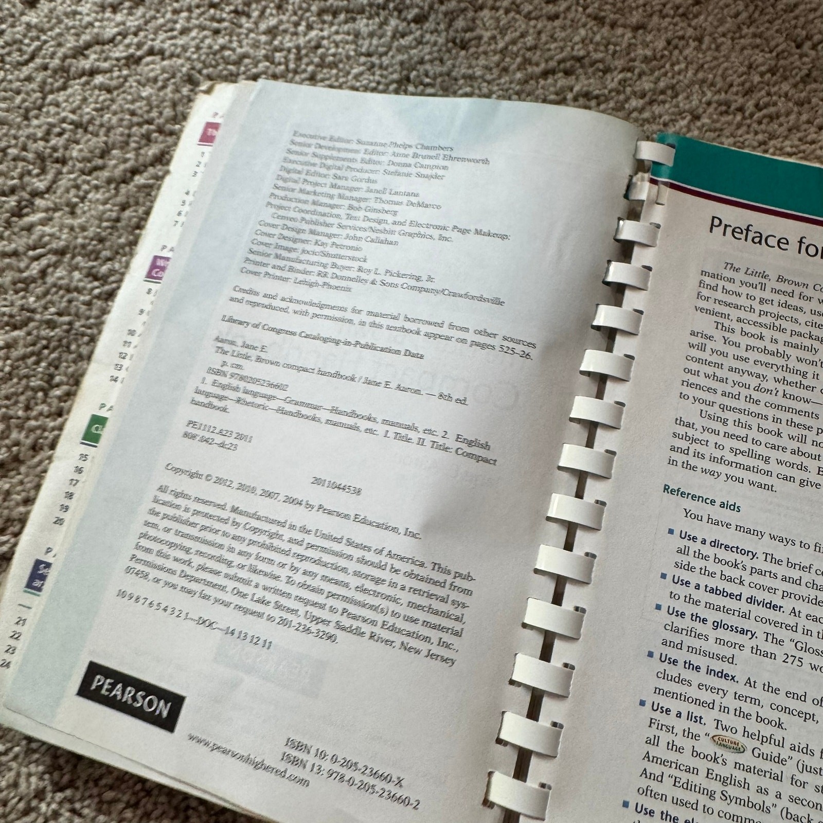 Pearson The Little, Brown Compact Handbook by Jane E. Aaron Writing 8th Edition