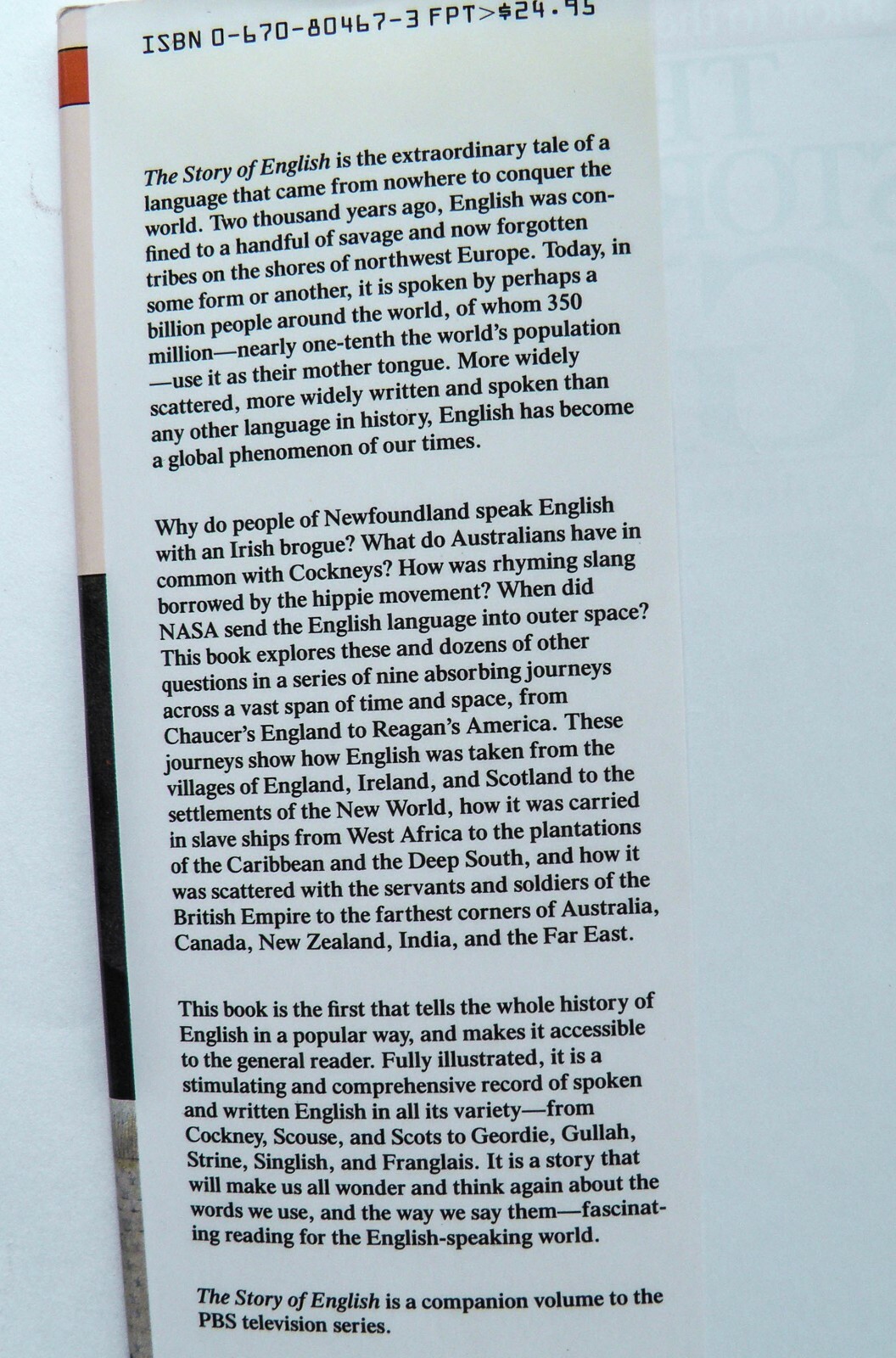 THE STORY OF ENGLISH by Robert McCrum, William Cran and Robert MacNeil