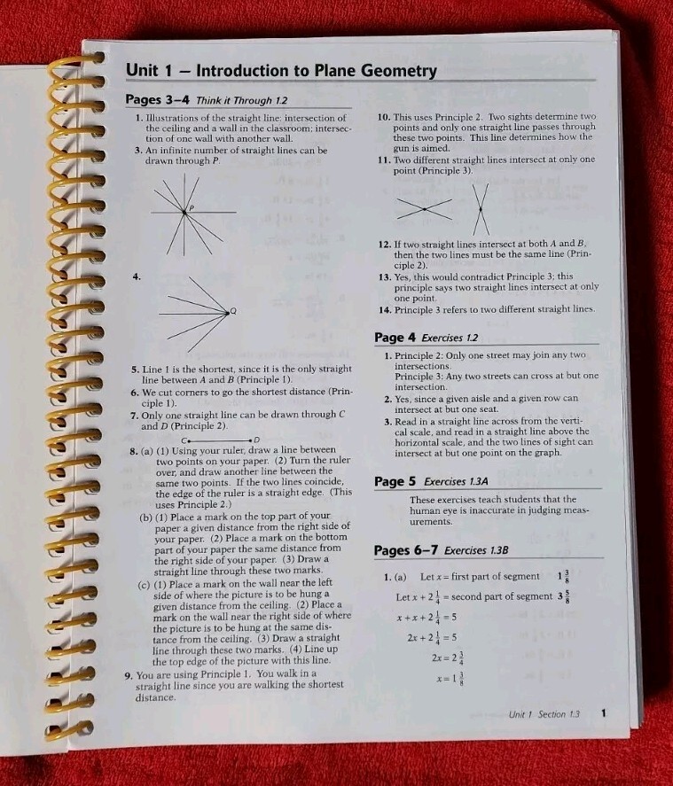 Abeka A Beka Book PLANE GEOMETRY SOLUTION KEY 2nd Edition SPIRAL 95397014 A