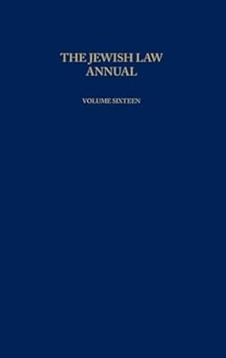 The Jewish Law Annual Volume 16, , Used; Very Good Book