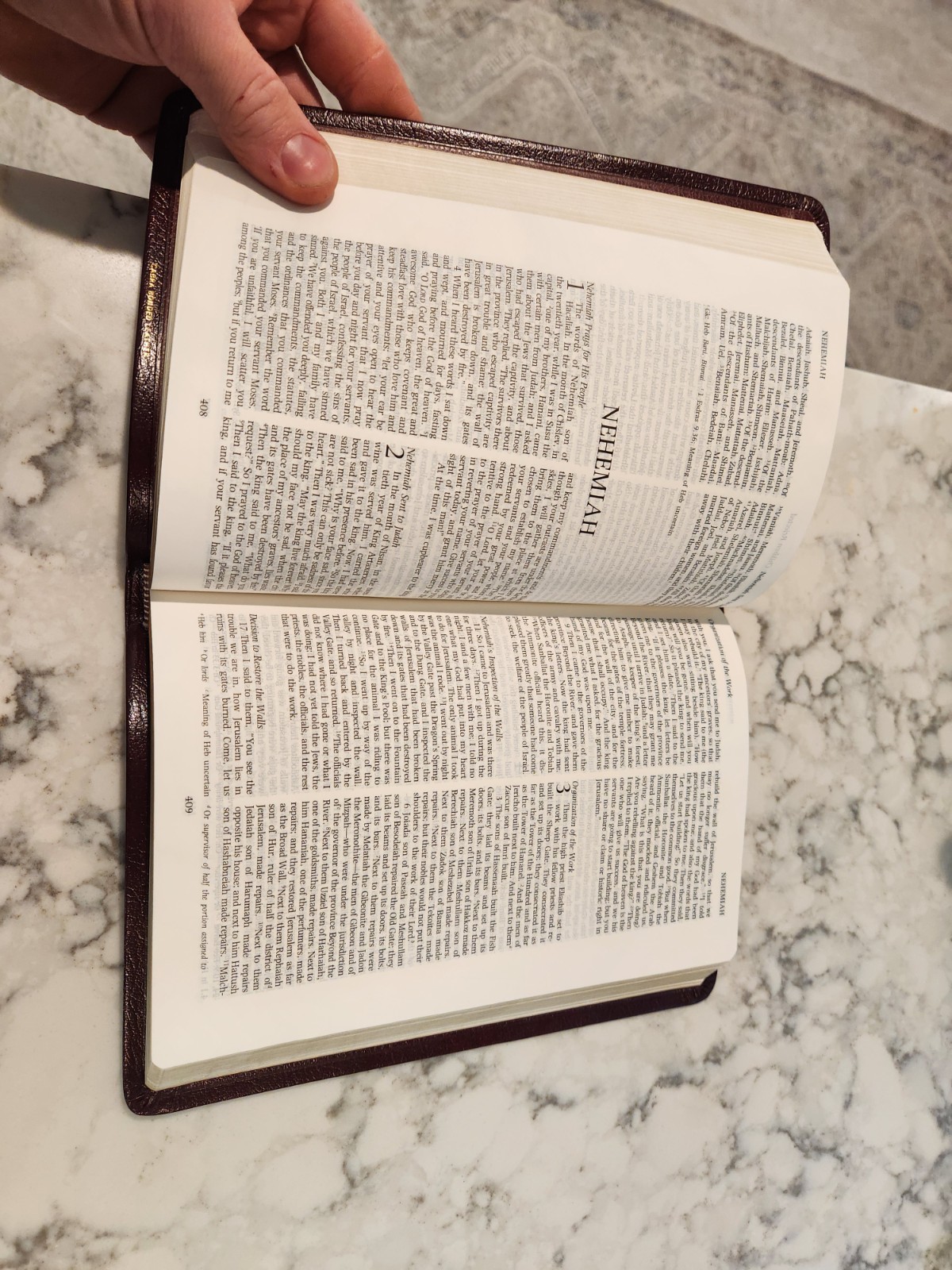 Holy Bible NRSV Minster Text Edition Dark Red Bonded Leather Burgundy Cambridge