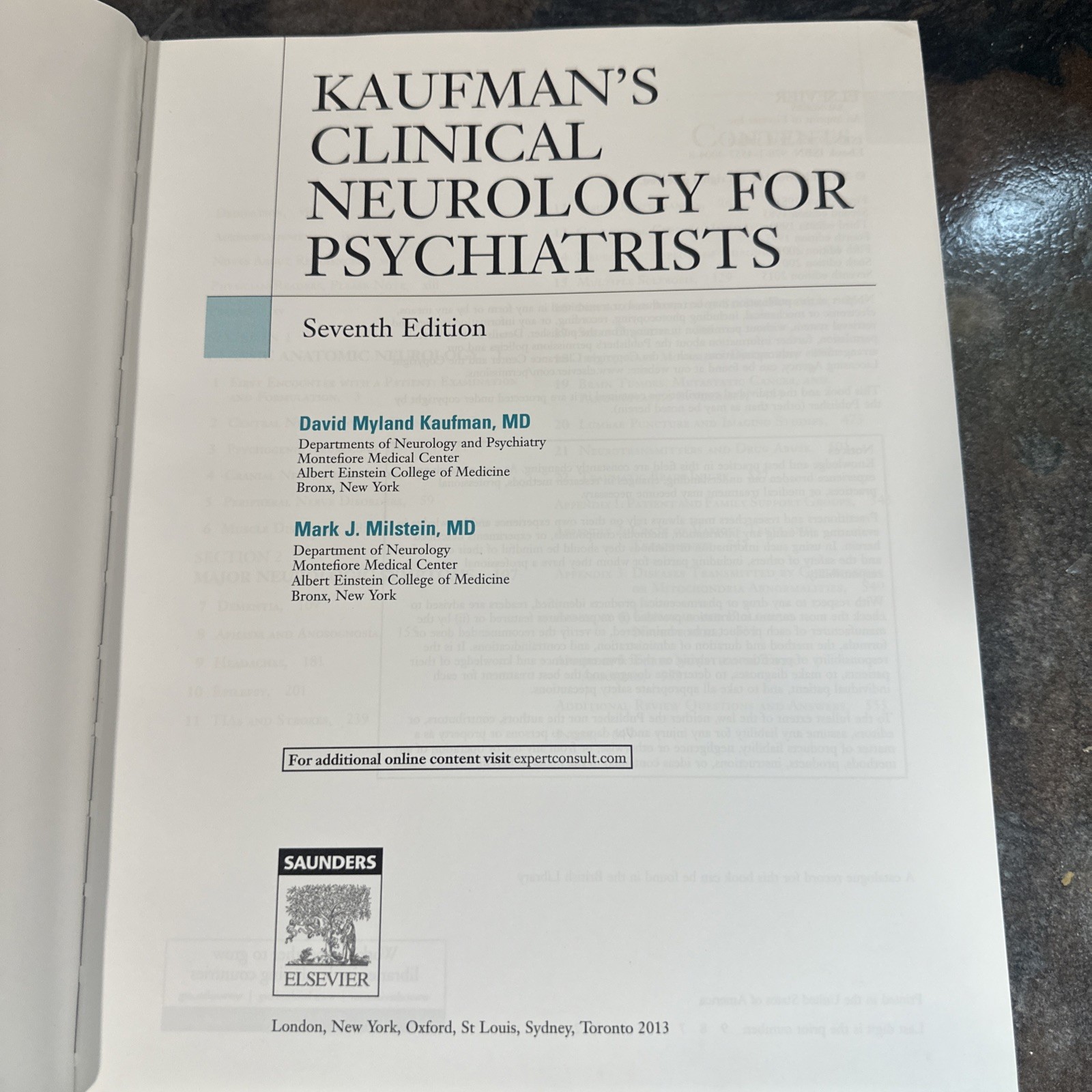 KAUFMAN’S CLINICAL NEUROLOGY FOR PSYCHIATRISTS, 7TH David Myland Kaufman BONUS