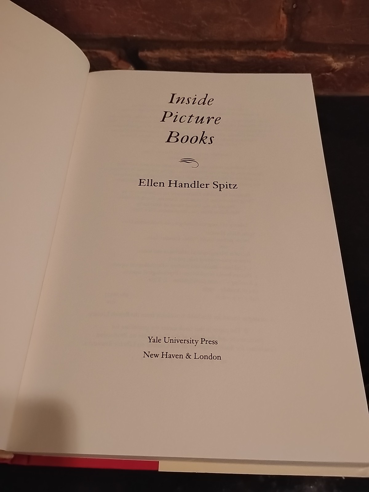 Inside Picture Books by Ellen Handler Spitz 1999 HC DJ First Edition