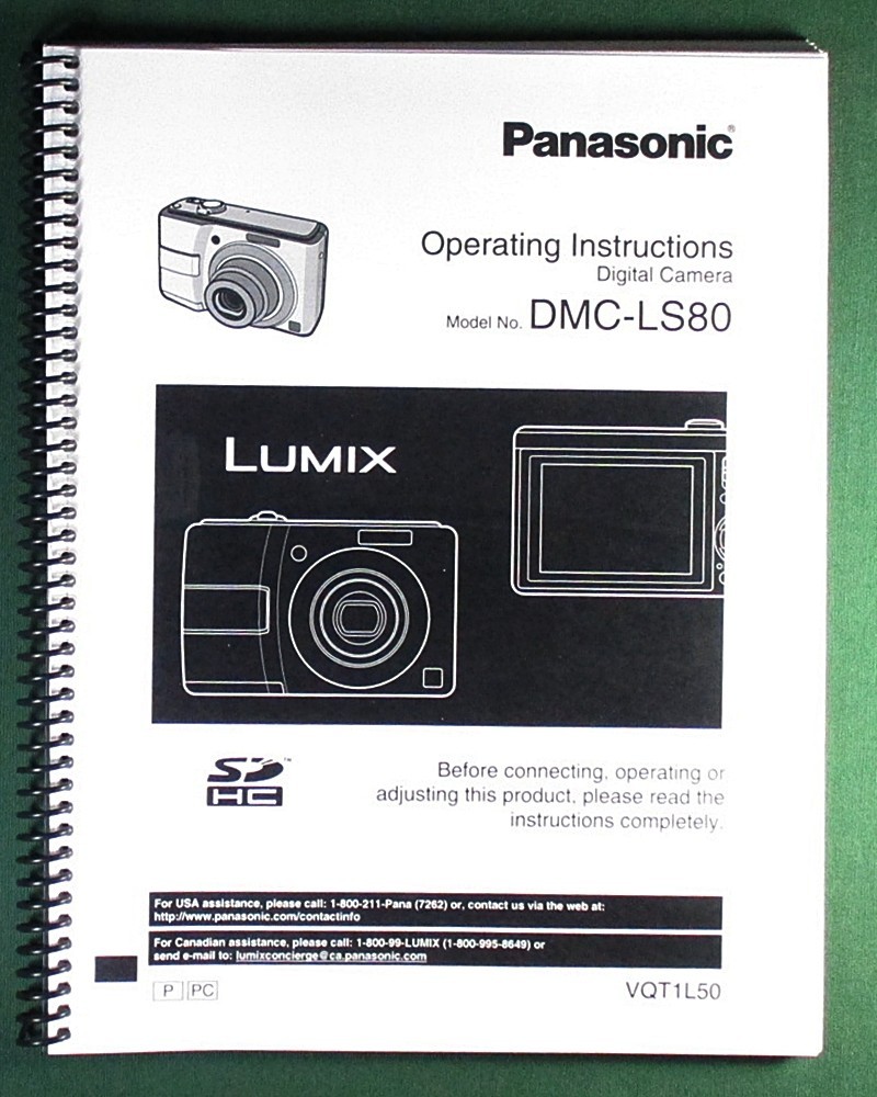 Panasonic DMC-LS70 / LS75 / LS60 Instruction Manual: 120 Pages & Clear Covers!
