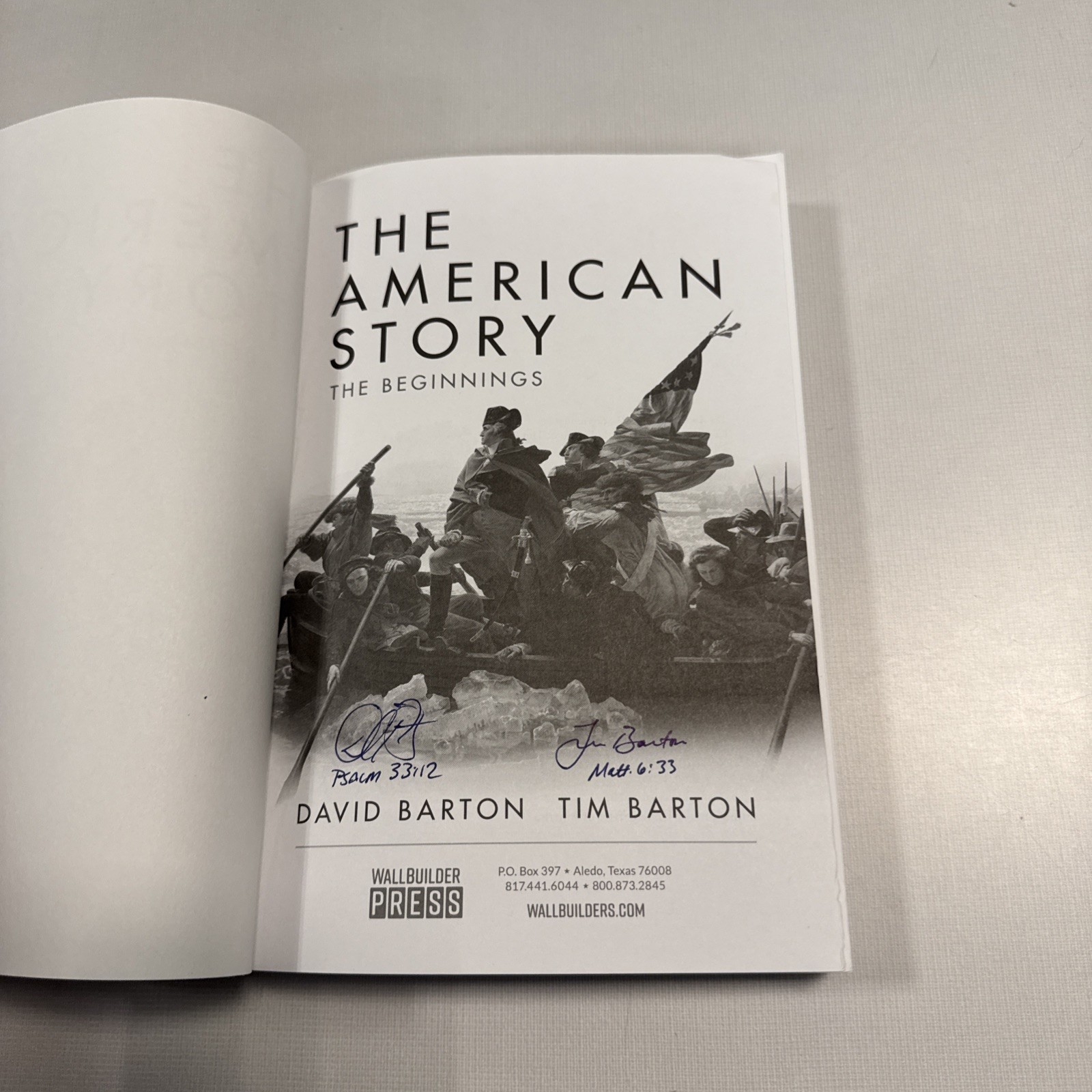 American Story : The Beginnings by David Barton and Timothy Barton Signed/2x