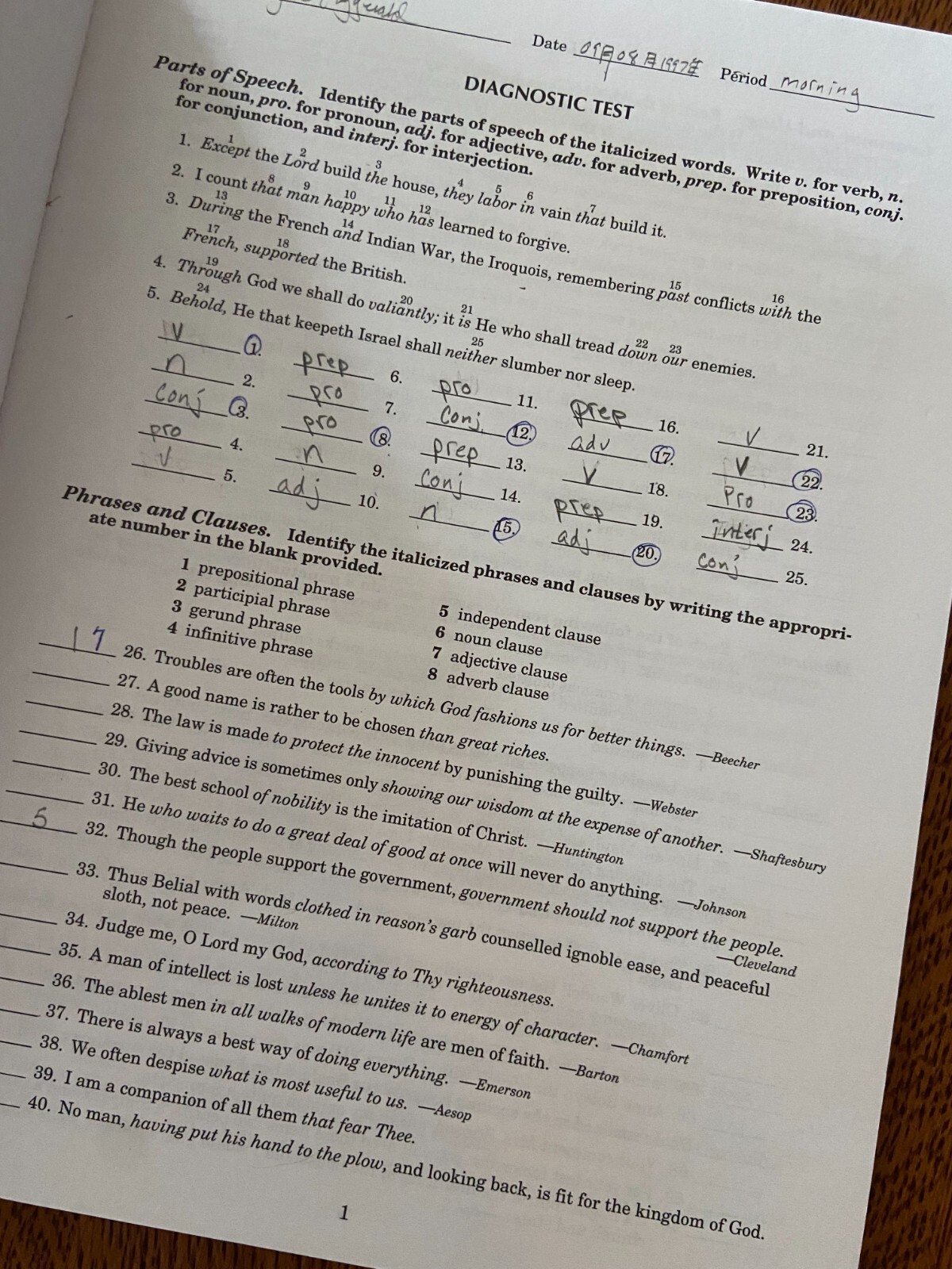 ABEKA 12 Workbook B for Handbook of Grammar & Composition A Beka Book – near new