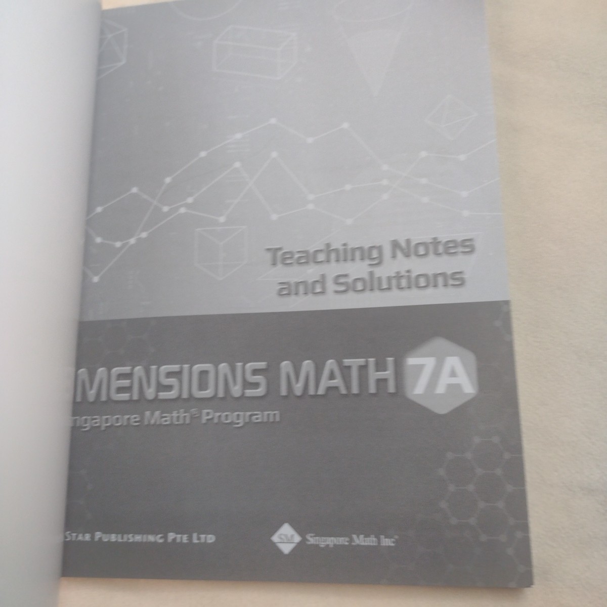 DIMENSIONS MATH 7A Teaching Notes & Solutions Singapore Math Paperback Like New