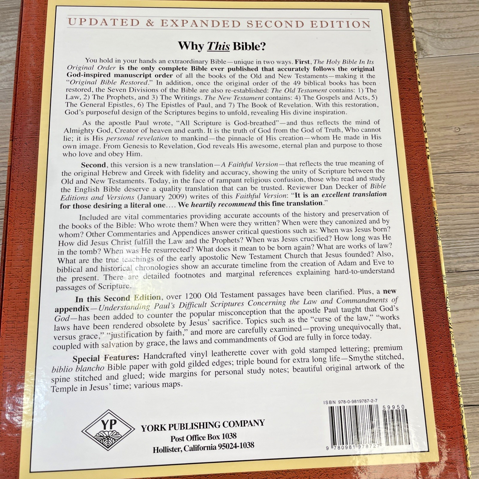 Holy Bible In Its Original Order A Faithful Version Commentary 2nd Leatherette
