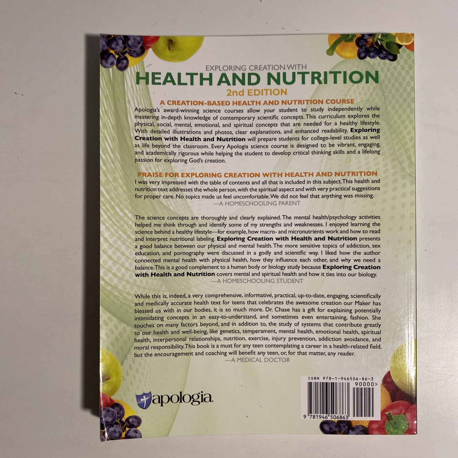 Apologia Exploring Creation with Health and Nutrition 2nd Edition,