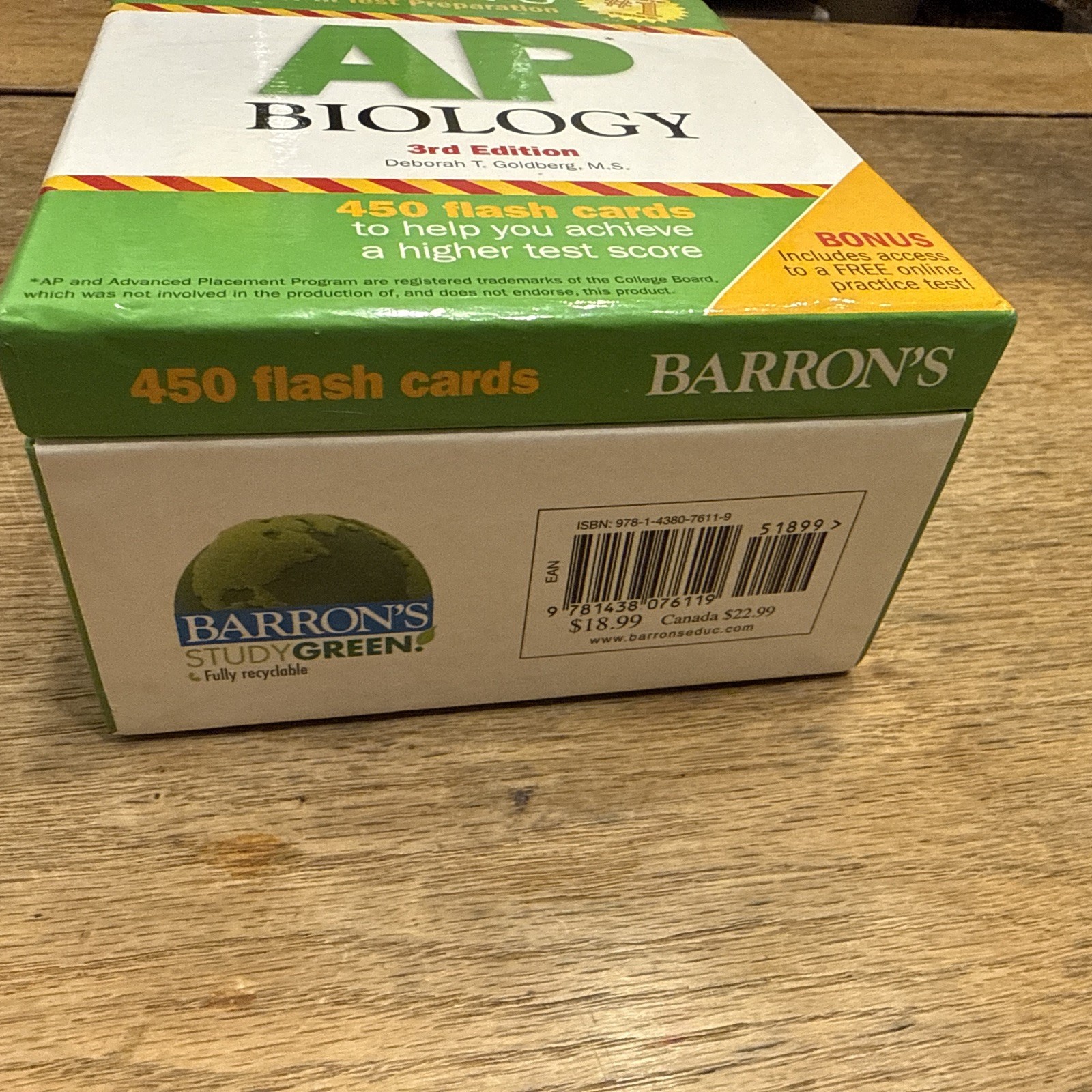 Barron’s Ap Ser.: AP Biology Flash Cards by Deborah T. Goldberg 2016-Flash Cards