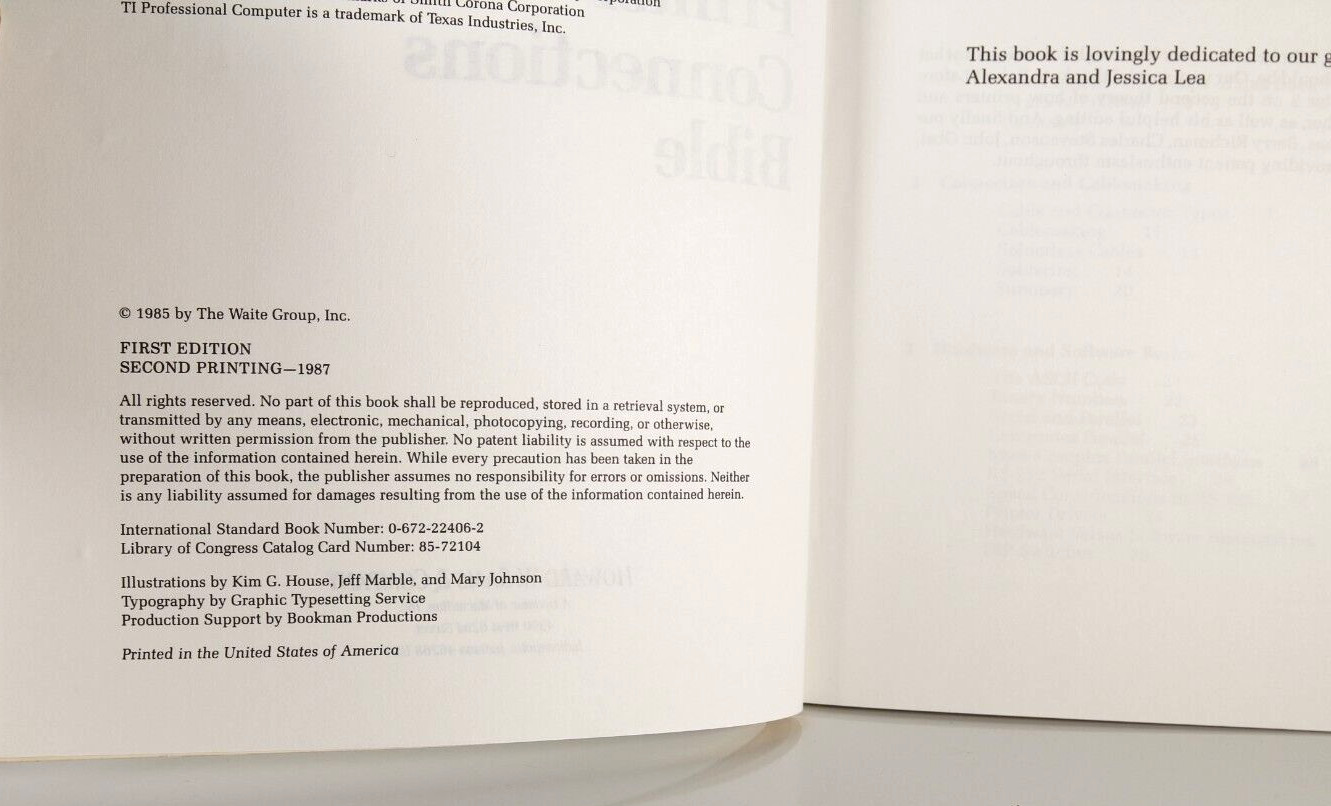 Sams Printer Connection Bible, 1985 Softcover Paperback Book, Apple, Epson