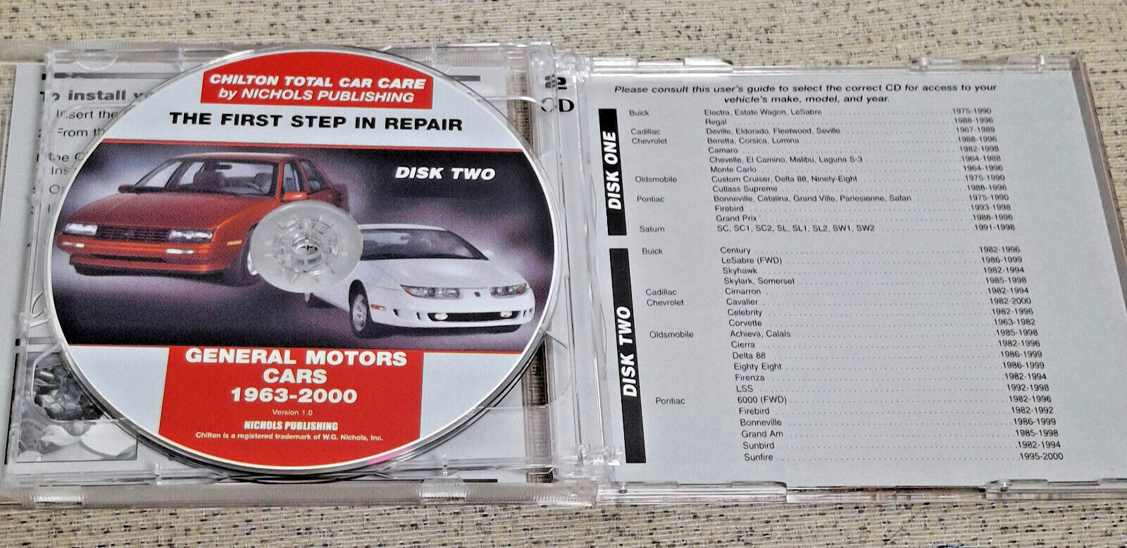 Chilton Total Car Care GM 1963-2000 Ver 1.0 Nichols Publishing 2 CD ROM