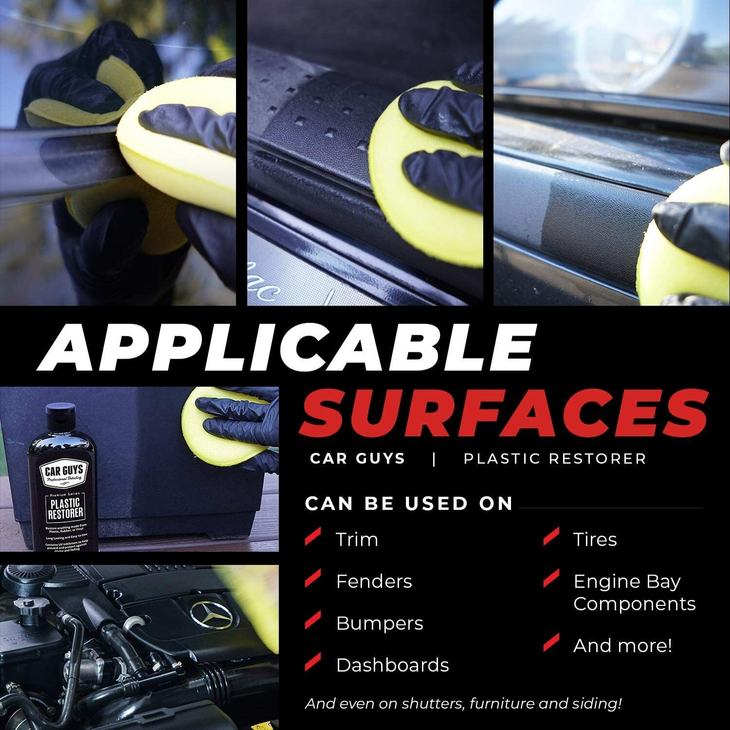 CarGuys Plastic Restorer The Ultimate Solution Bringing Rubber Vinyl Plastic 8oz