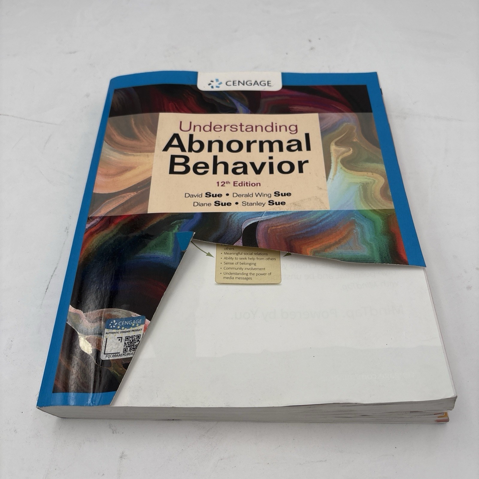 Understanding Abnormal Behavior 12th Ed Sue Acceptable ~ Free Ship ~Cengage I1-3