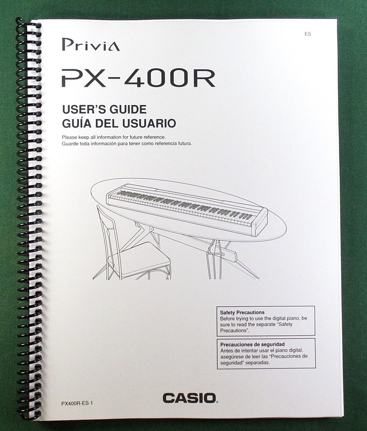 Casio PX-400R Instruction Manual: 49 Pages Coil Bound & Protective Covers!