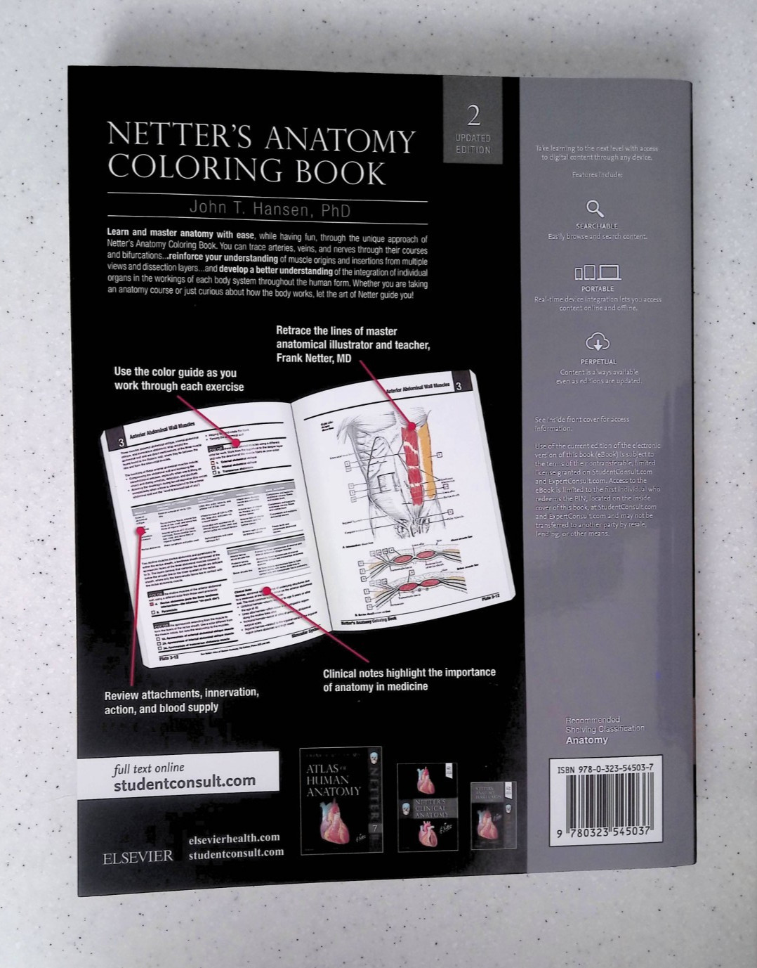 Netter’s Anatomy Coloring Book by – John T. Hansen, 2nd Ed, Large Paperback 2018