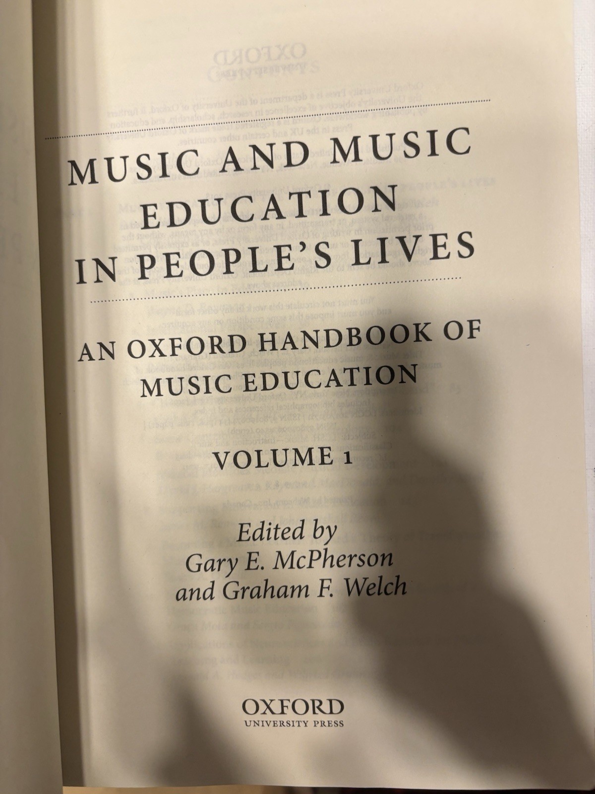 Music and Music Education in People’s Lives: An Oxford Handbook of Music Educat,