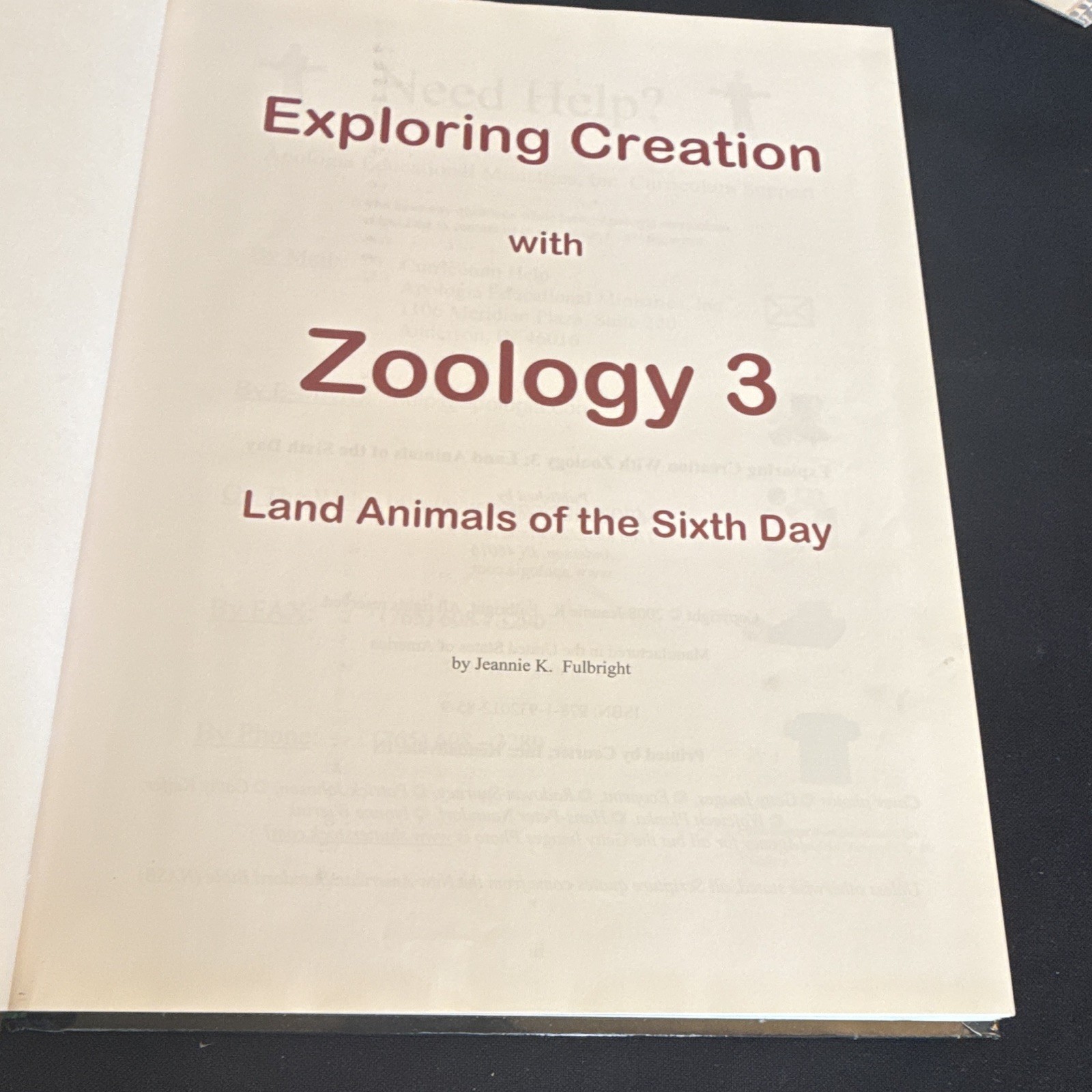 Apologia Exploring Creation Zoology 3 Hardcover 2008 Jeannie K. Fulbright