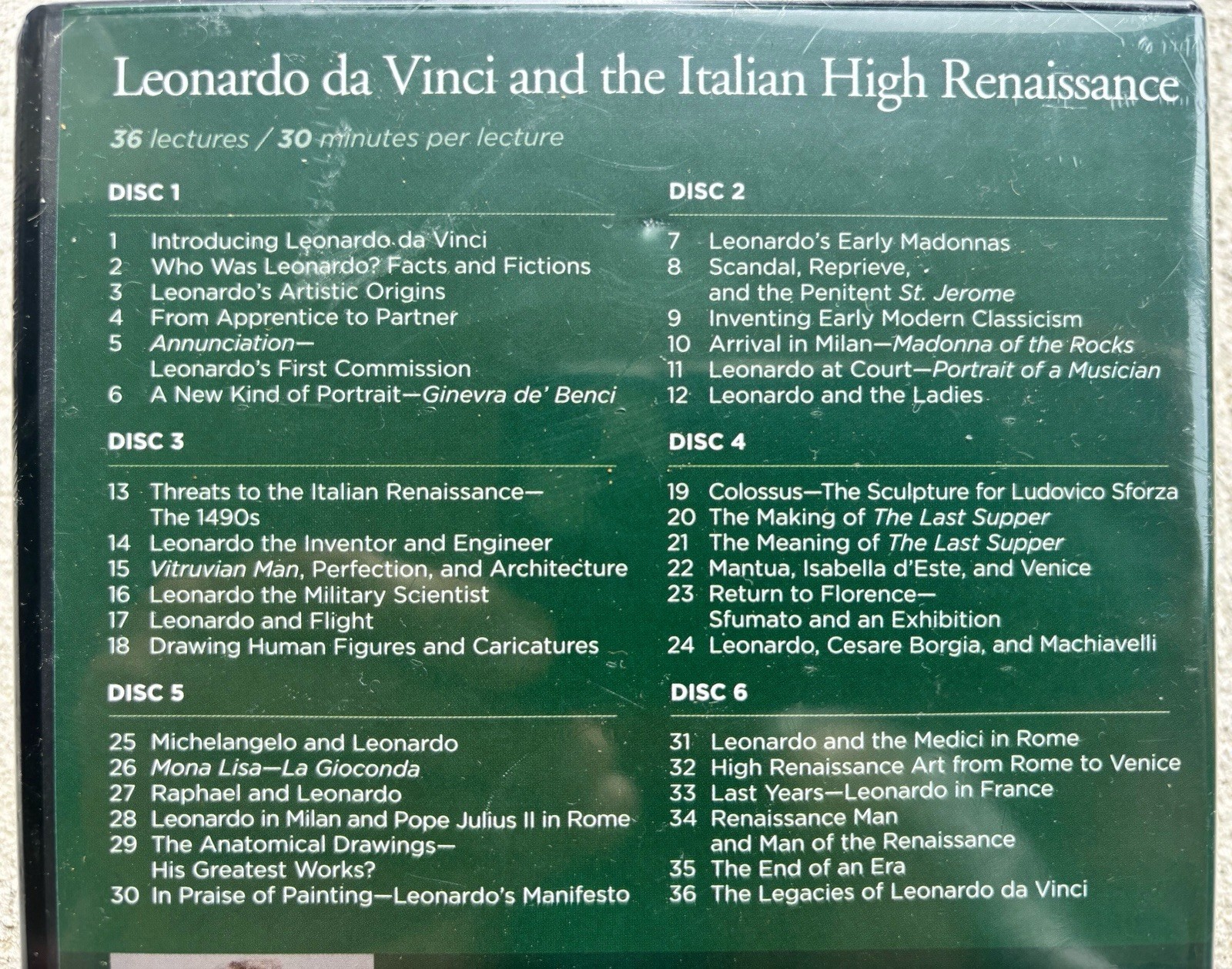 The Great Courses – Leonardo da Vinci & The Italian High Renaissance DVDs/Book