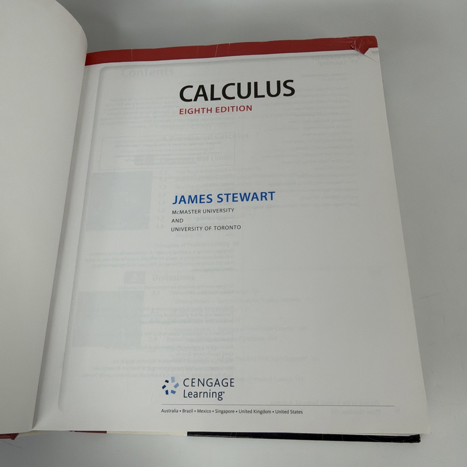 James Stewart Calculus 8th Edition Hardcover Textbook Math STEM School