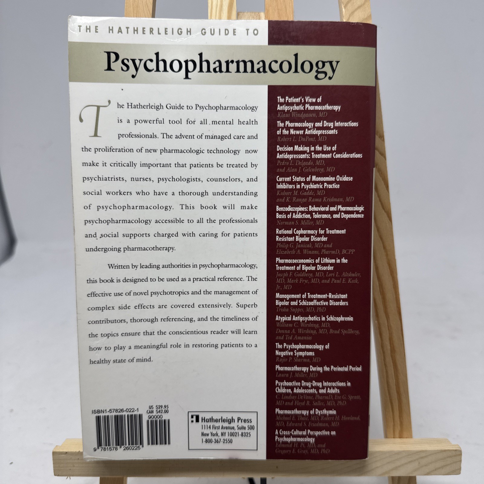 The Hatherleigh Guide to Psychopharmacology 1999 Hatherleigh Press