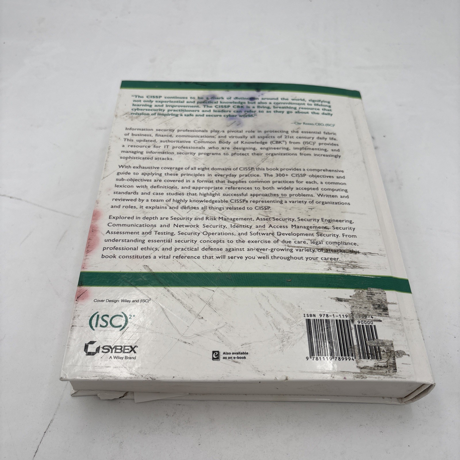 CISSP Official ISC2 CBK Reference 6th Edition Arthur Deane Hardcover I4-92